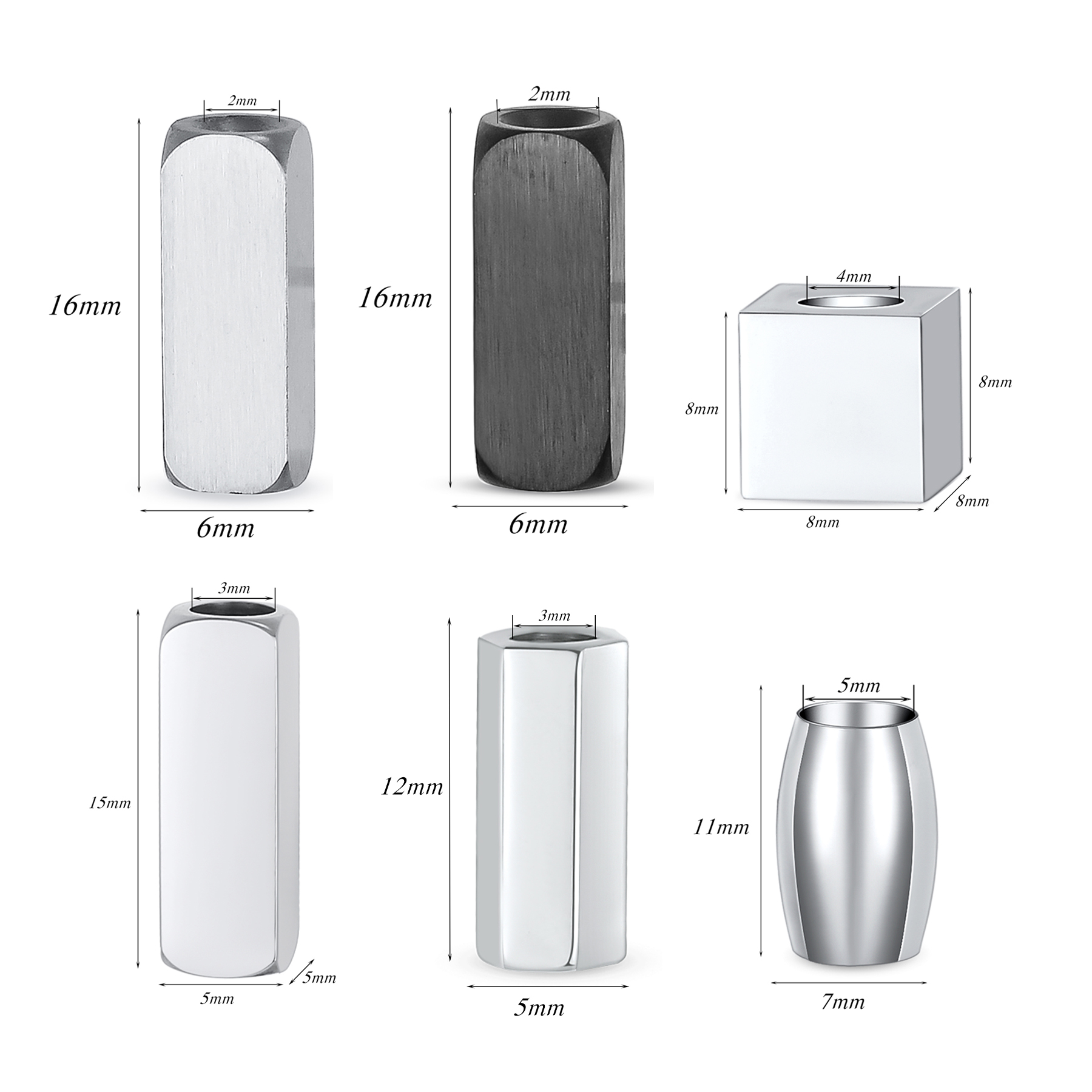Women Accessories Pack - 6pcs/lot Custom Text Polished Stainless Steel