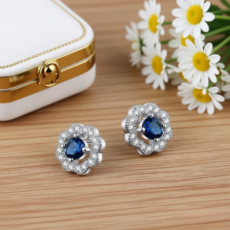 Women Accessories Gift - Exquisite 925 Sterling Silver Colorful Flower