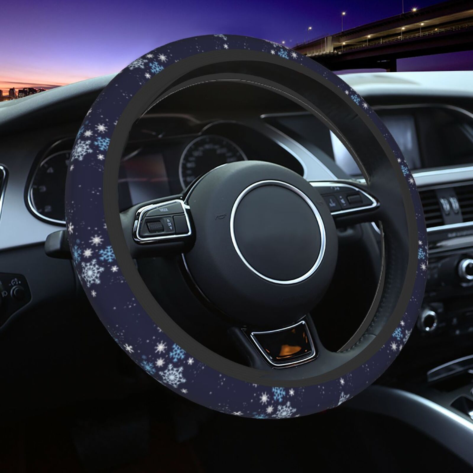 Women'S Accessories Vans - Christmas Snowflake Pattern Steering Wheel Universal