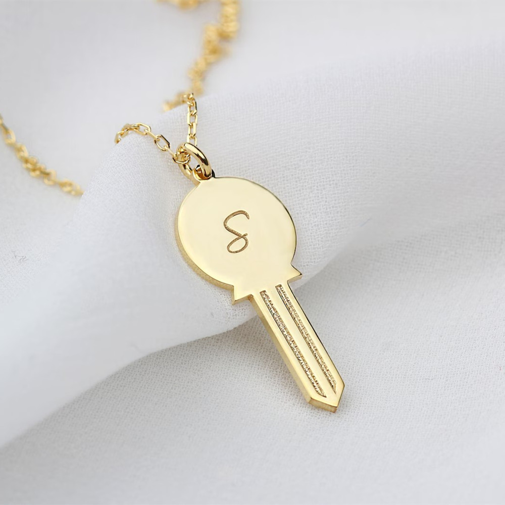 Charm Necklace Dainty - Custom Dainty Key Necklace Stainless Steel