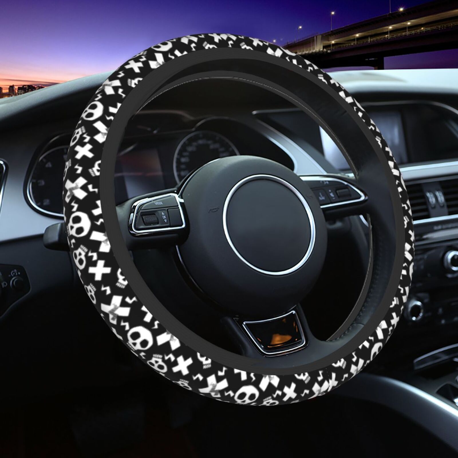 Women'S Accessories Vans - Funny Cartoon Skull Print Steering Wheel
