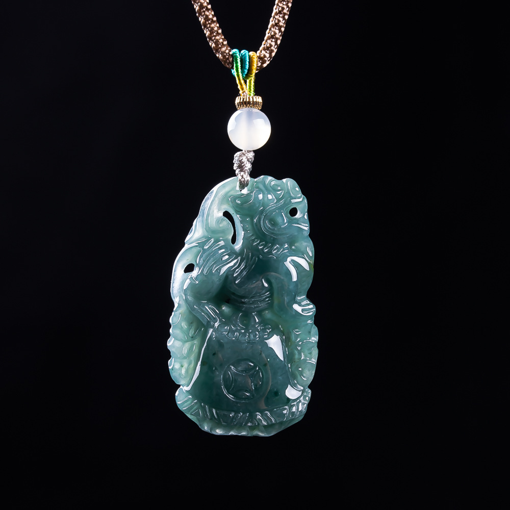 Women Accessories Gift - Burmese Jadeite Pixiu Pendant Designer Gemstone