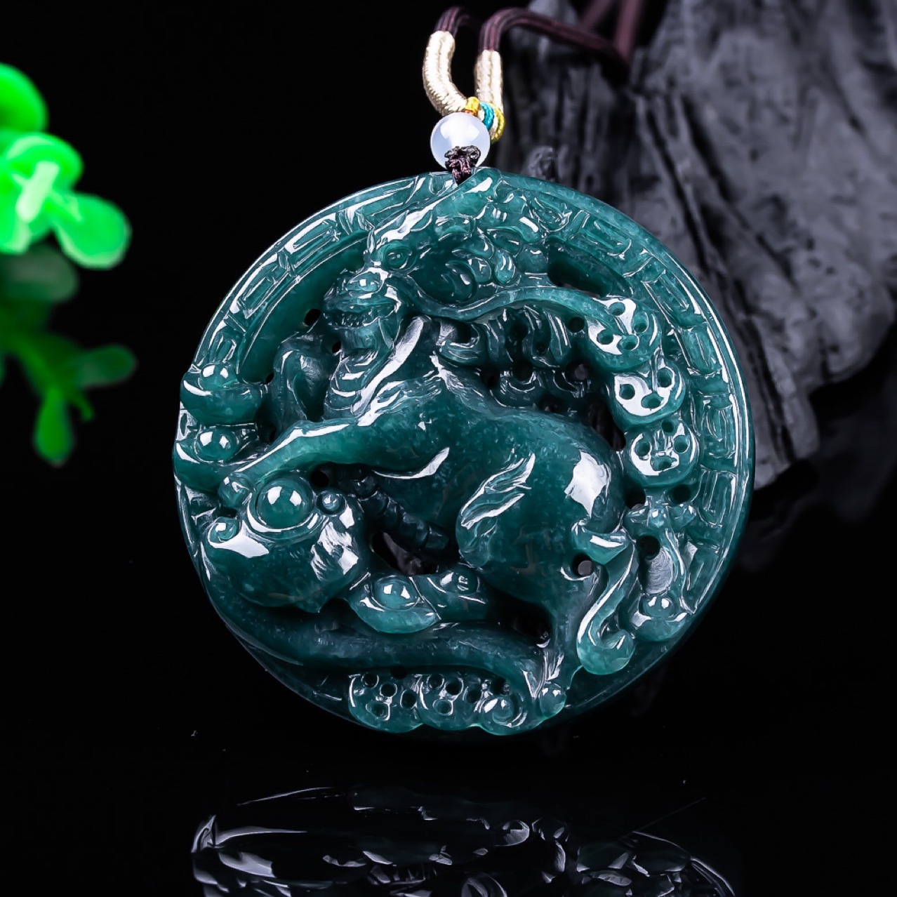 Women Accessories Gift - Burmese Jadeite Dragon Pendant Gemstone Real