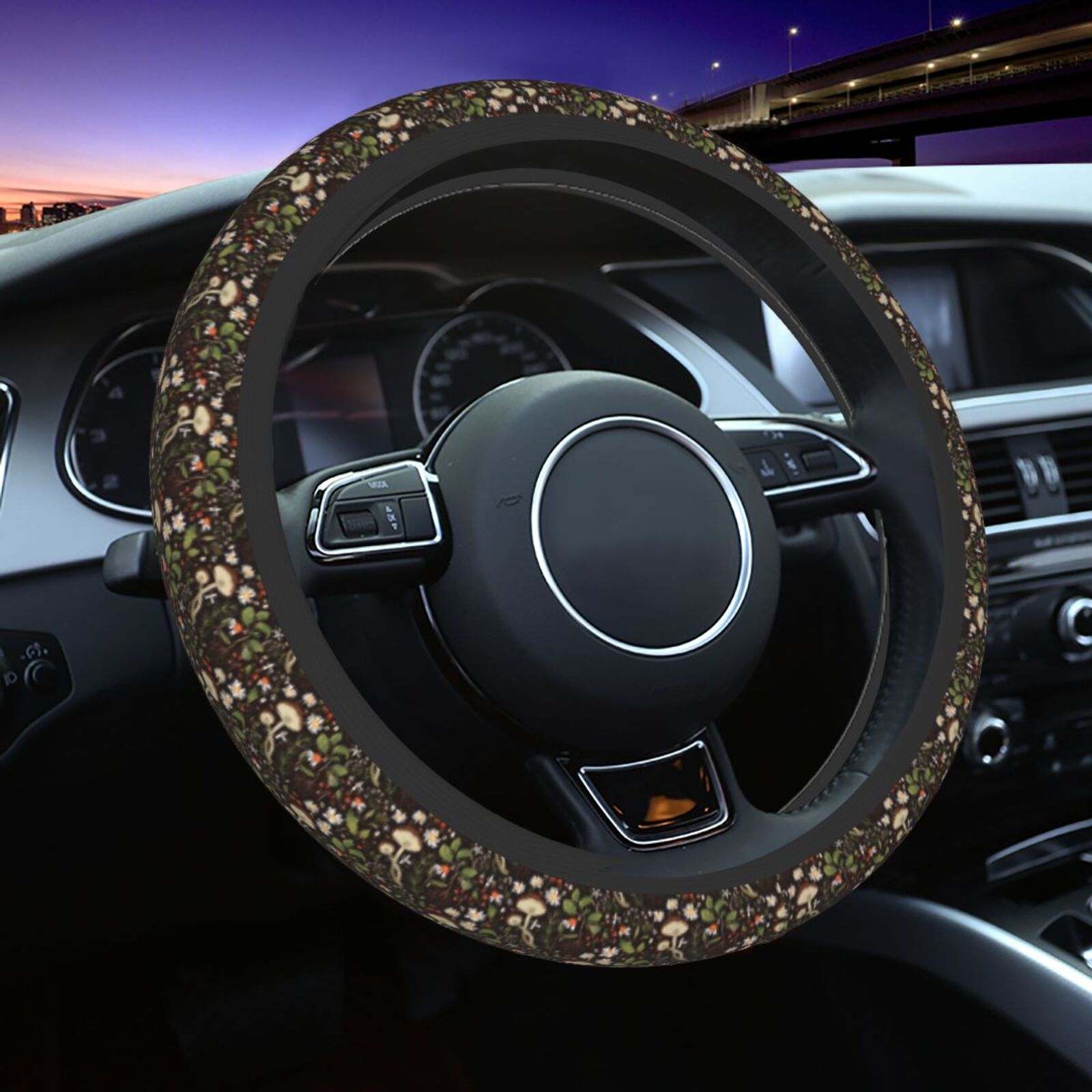Women'S Accessories Vans - Mushroom and Floral Pattern Steering Wheel