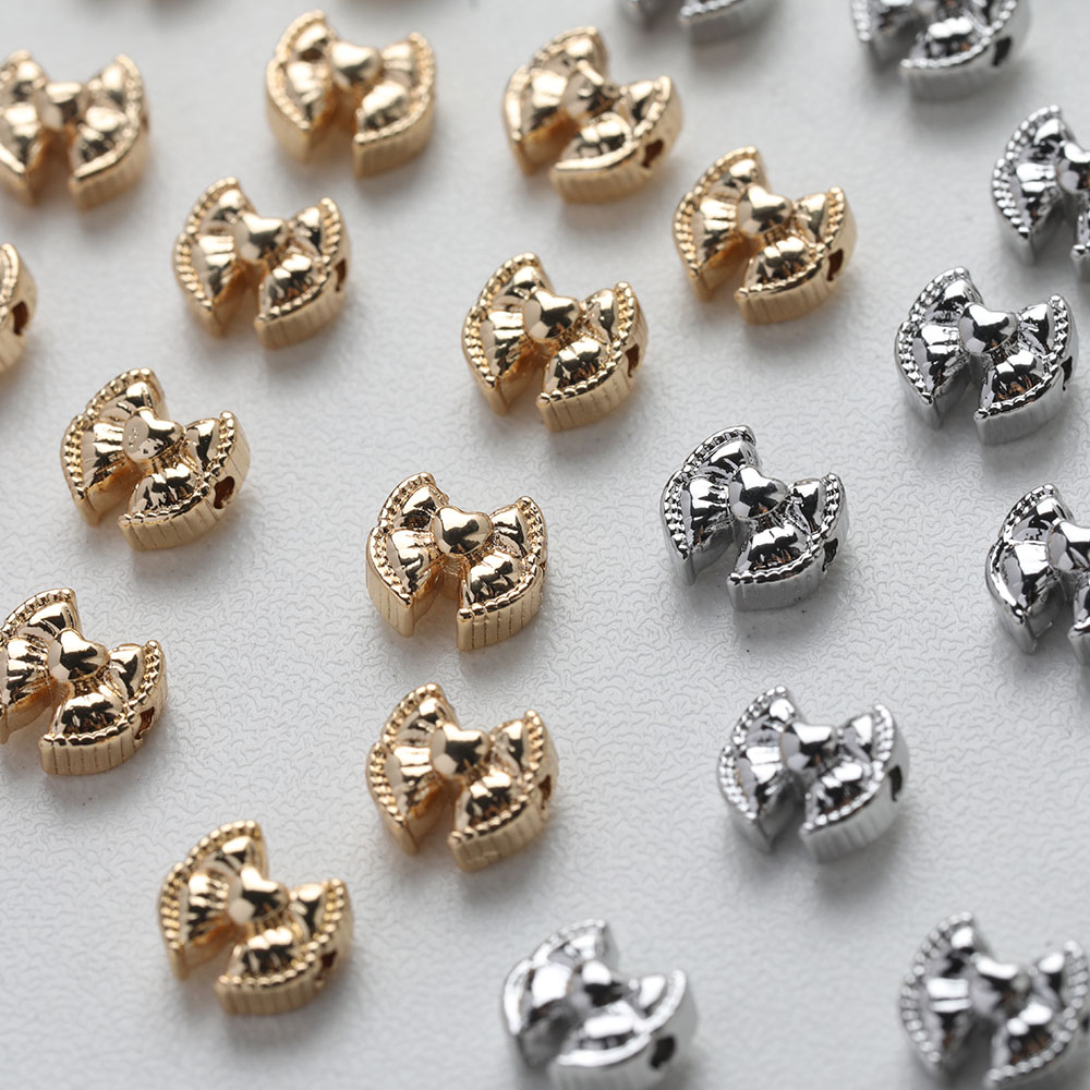 Charm Necklace Dainty - 10PCS Dainty Bow Shape Septal Beads
