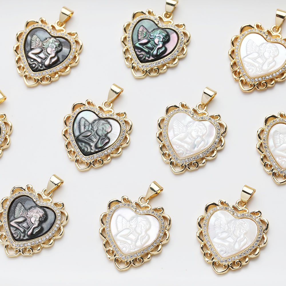 Charm Necklace Dainty - 1PCS Dainty Heart Shell Angel Cupid