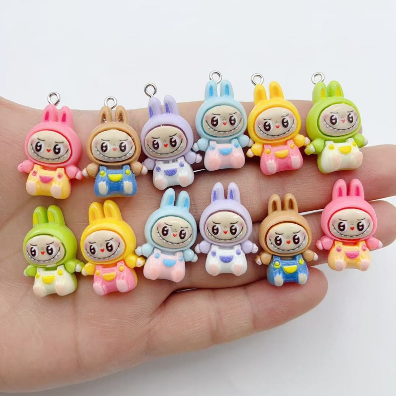 Women'S Keychain Accessories - 10Pcs Kawaii Rabbit Strawberry House Resin
