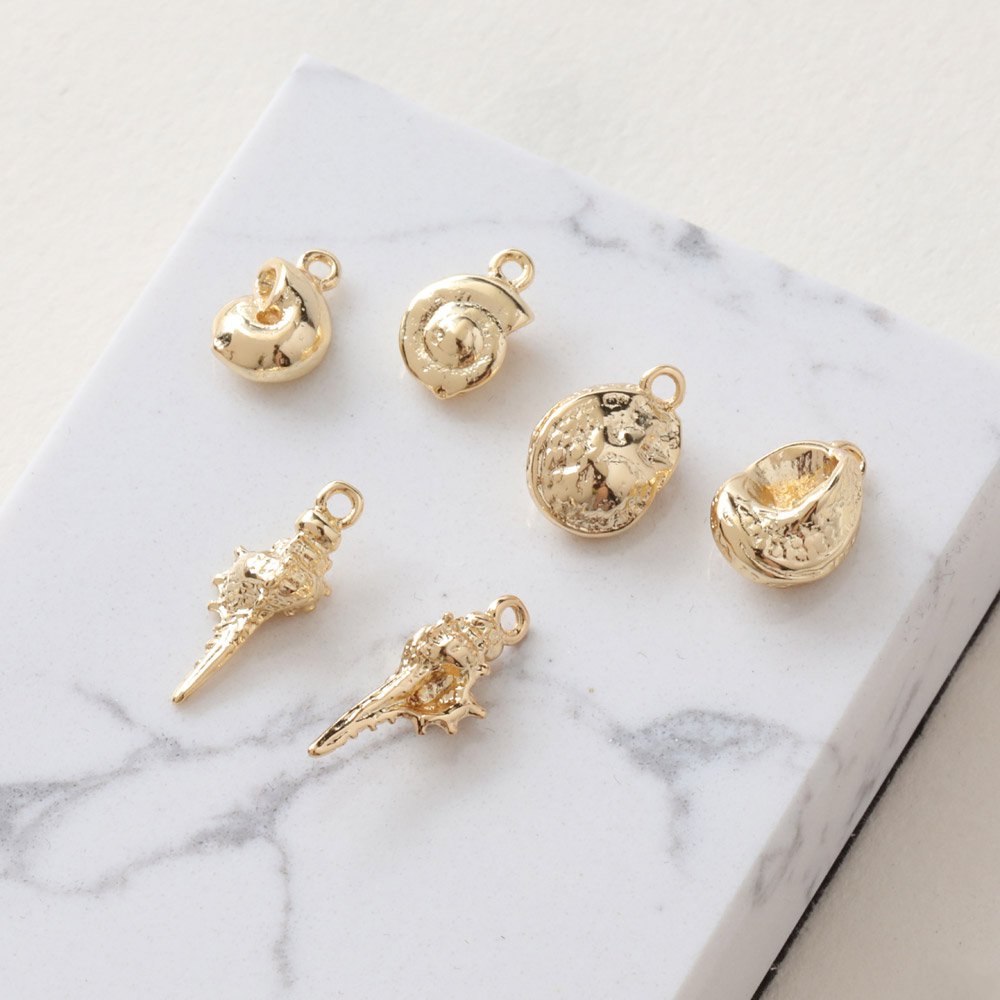 Charm Necklace Dainty - 6PCS Dainty Small Conch Shell-shaped Charms