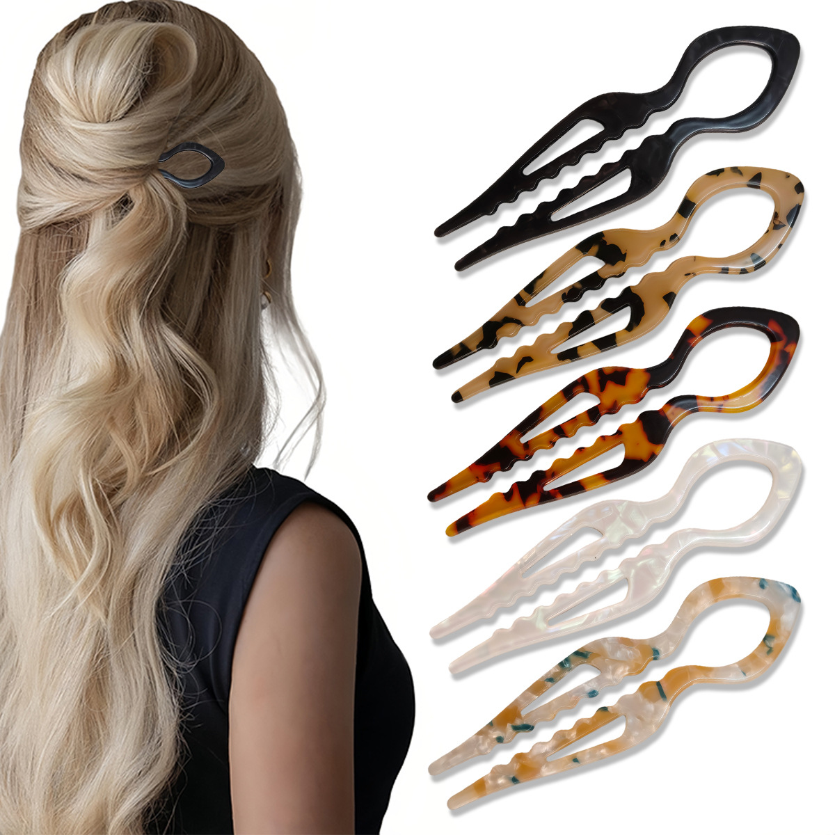 U-Shaped Hair Sticks Tortoises - Women Accessories Shop review and price