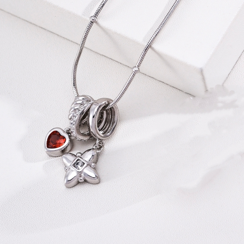 925 Sterling Silver Cubic Zirc - Charm Necklace Dainty review and price