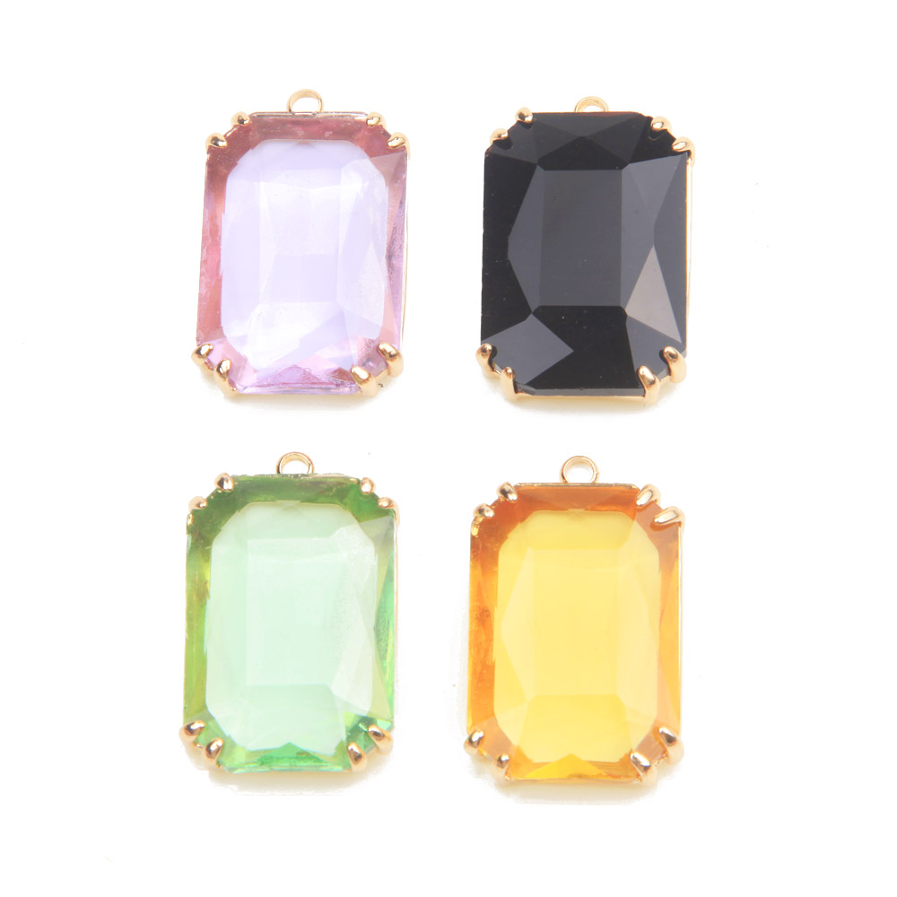 4PCS Dainty rectangle Faceted  - Charm Necklace Dainty review and price