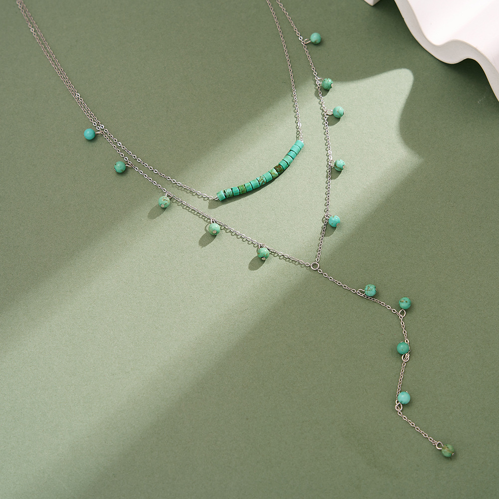 925 Sterling Silver Turquoise  - Charm Necklace Dainty review and price