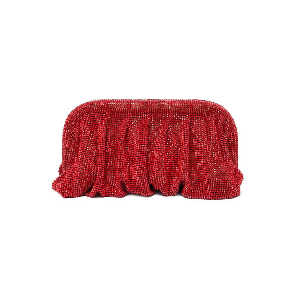 Red Aluminum Mesh Rhinestone P - Wallet Chain Bag review and price