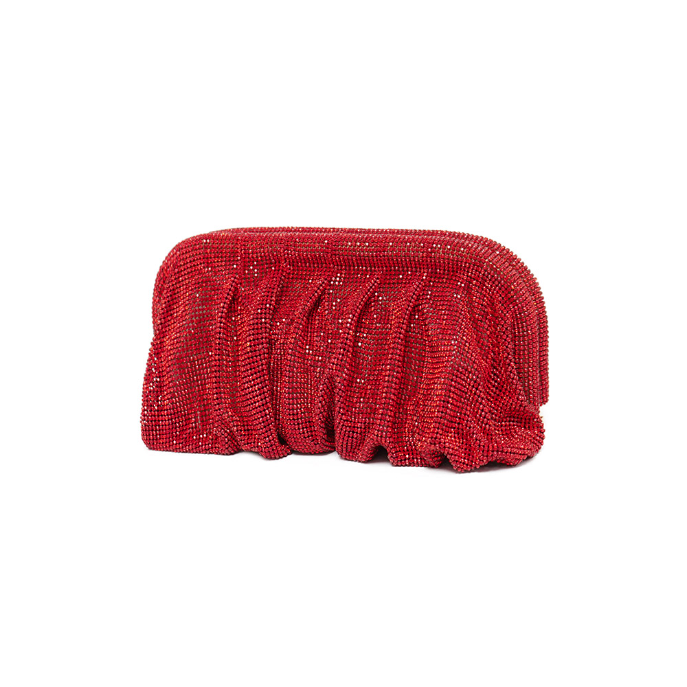 Red Aluminum Mesh Rhinestone P - Wallet Chain Bag review and price