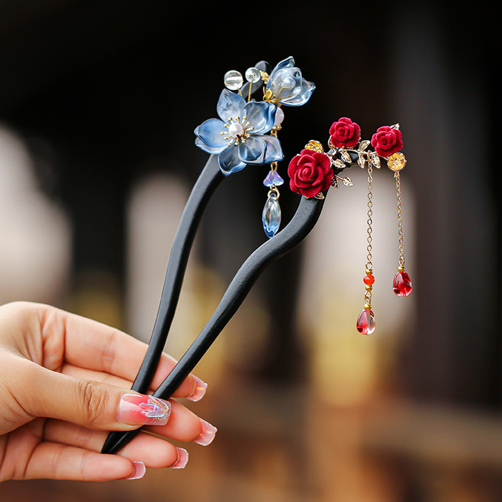 Chinese Style Flower Tassel Ha - Women Accessories Shop review and price