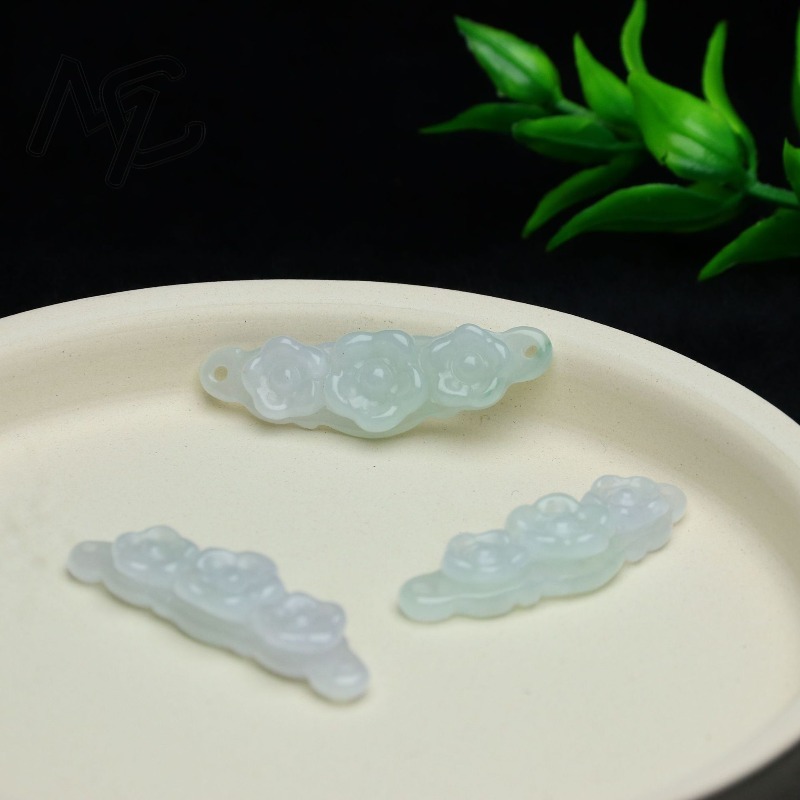 1pc Natural Jadeite Emerald Fl - Women Accessories Gift review and price
