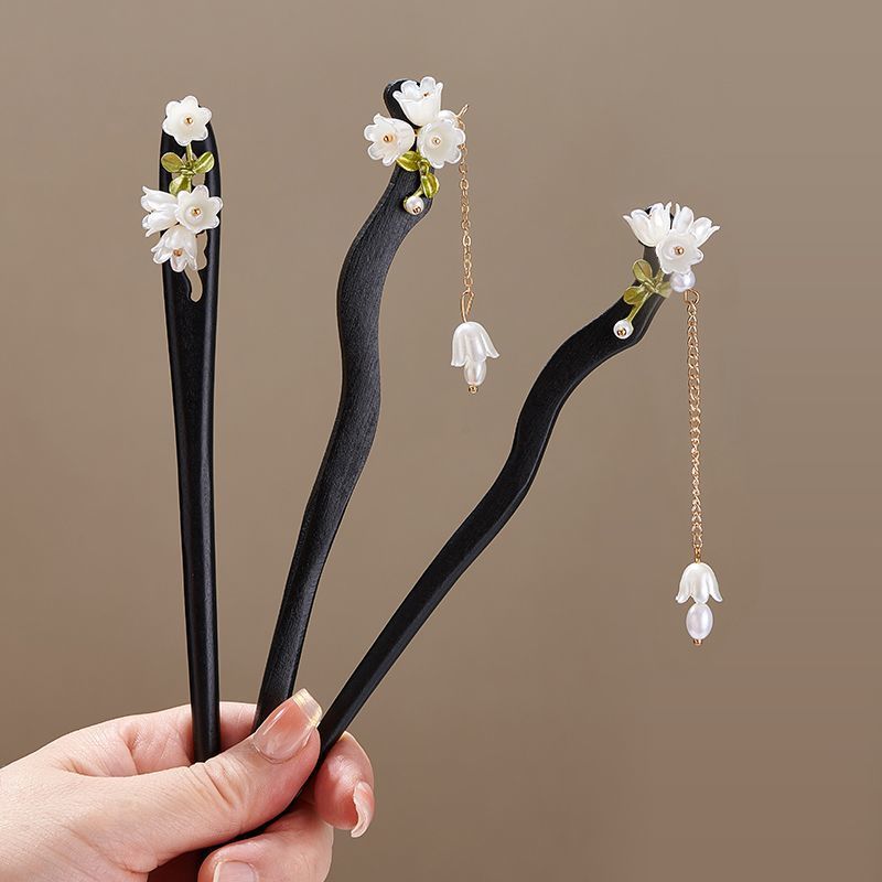 Wooden Flower Hairpin Vintage  - Women Accessories Shop review and price