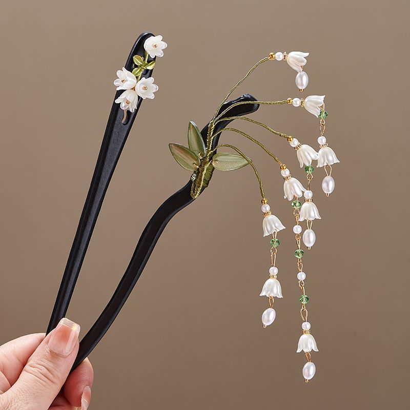 Wooden Flower Hairpin Vintage  - Women Accessories Shop review and price