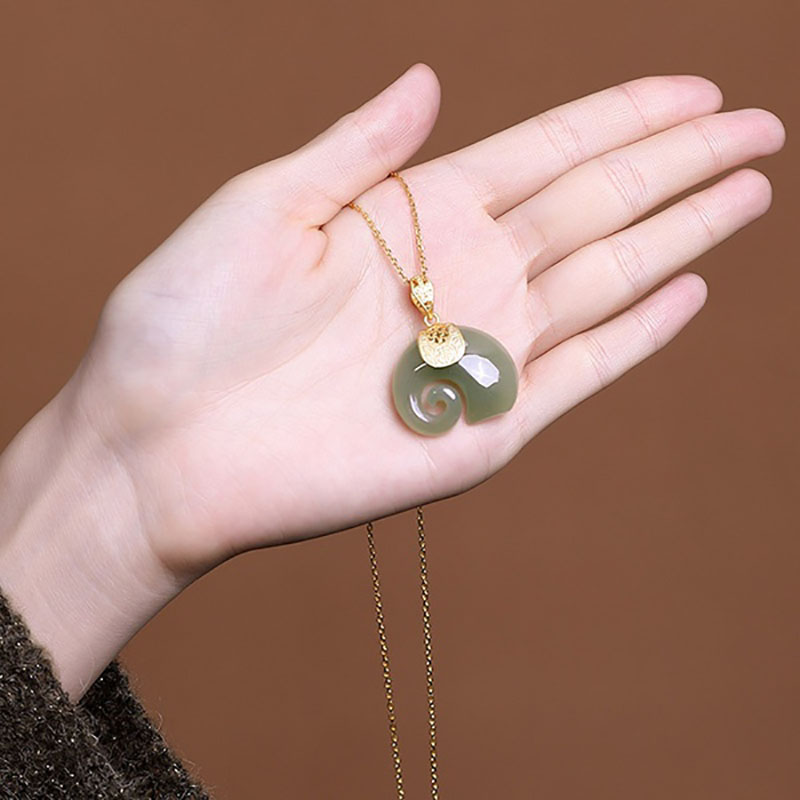 Boutique Natural Stone Hetian  - Charm Necklace Dainty review and price