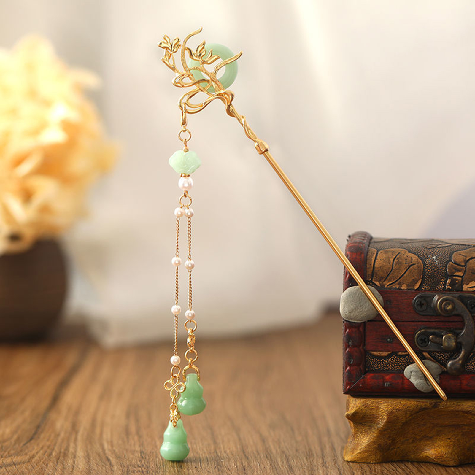 Chinese Style Glass Hairpin Fo - Women Accessories Shop review and price
