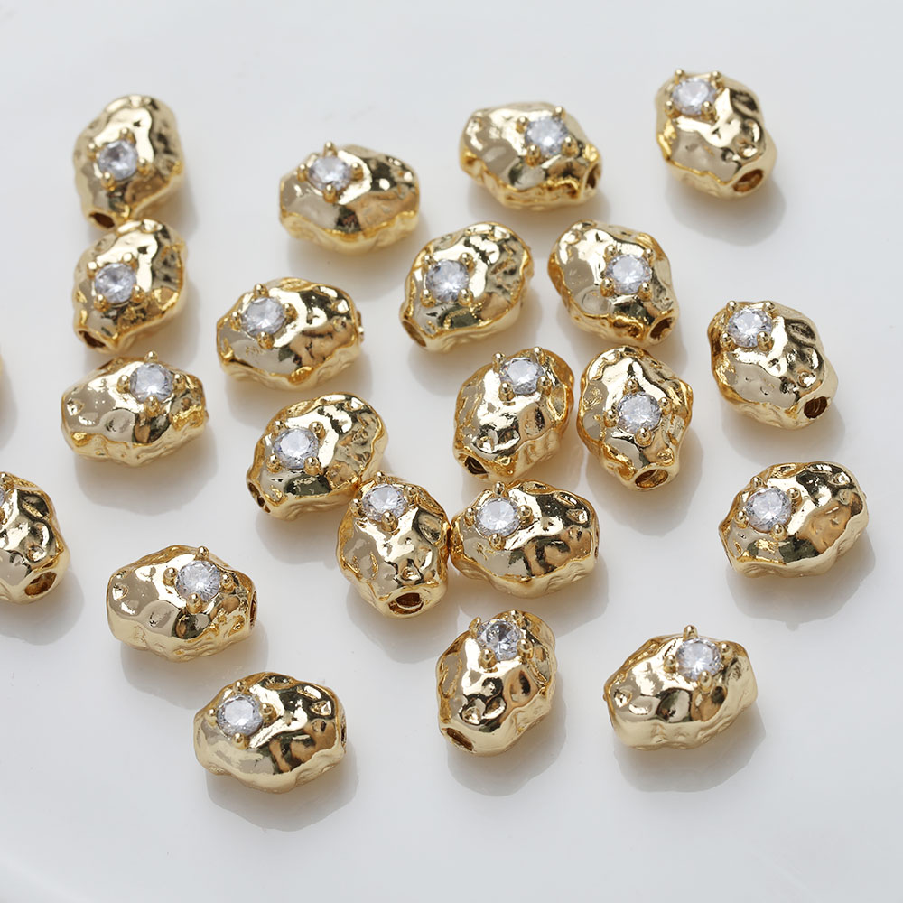 4PCS Dainty Oval Brass Beads S - Charm Necklace Dainty review and price