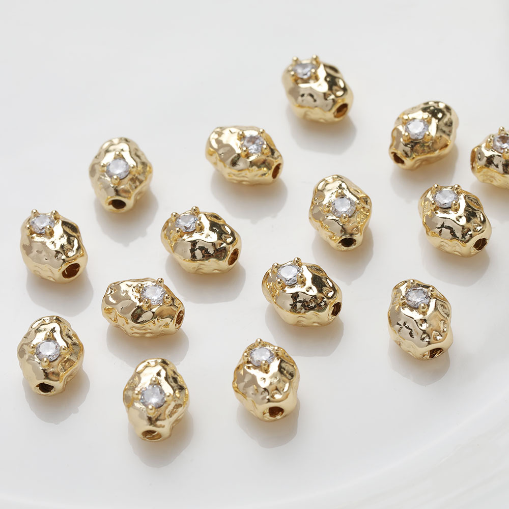 4PCS Dainty Oval Brass Beads S - Charm Necklace Dainty review and price